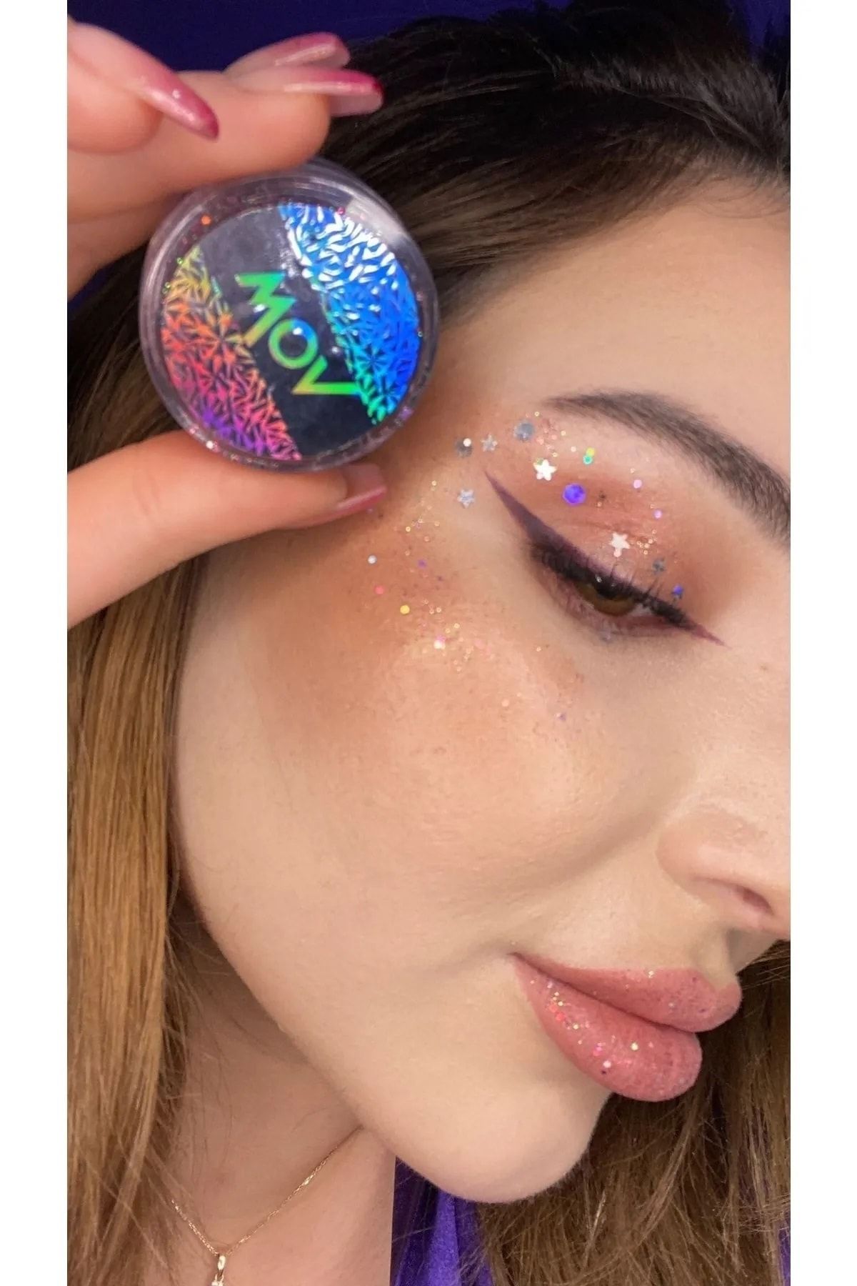 Mov Face & Body Glitter Jel No: 1 - Mor