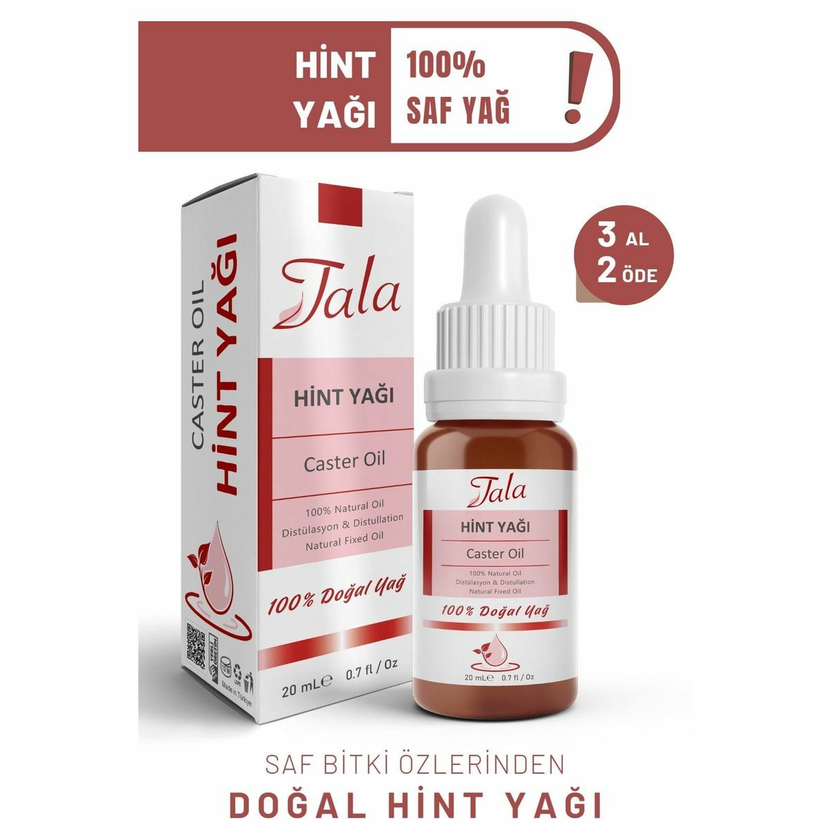 Tala Hint Yağı Soğuk Sıkım 20 ml