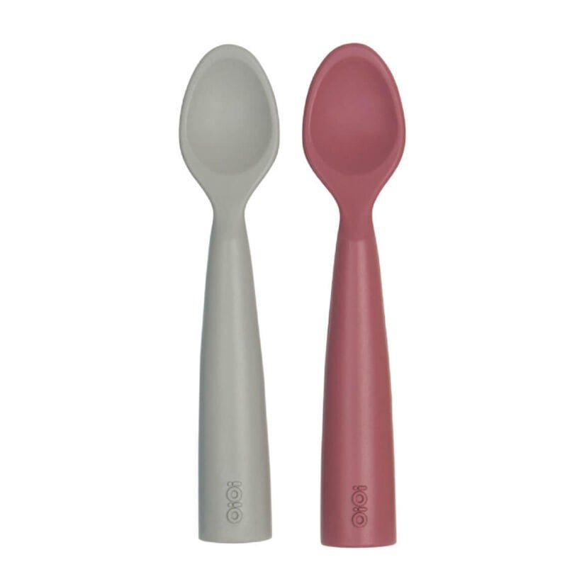 Oioi Silikon Nam Nam Mama Kaşığı 6 Ay+ 2'li - Rose/Grey