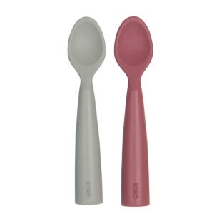 Oioi Silikon Nam Nam Mama Kaşığı 6 Ay+ 2'li - Rose/Grey