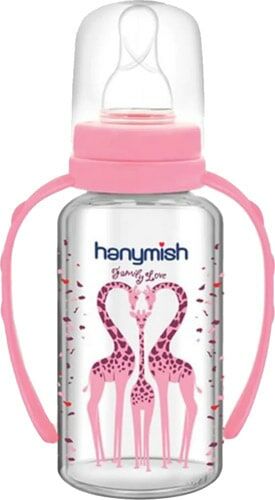 Hanymish 403 Kulpu Cam Biberon 125 ml - Pembe