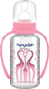 Hanymish 403 Kulpu Cam Biberon 125 ml - Pembe