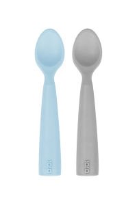 Oioi Silikon Nam Nam Mama Kaşığı 6 Ay+ 2'li - Mineral Blue/Powder Grey