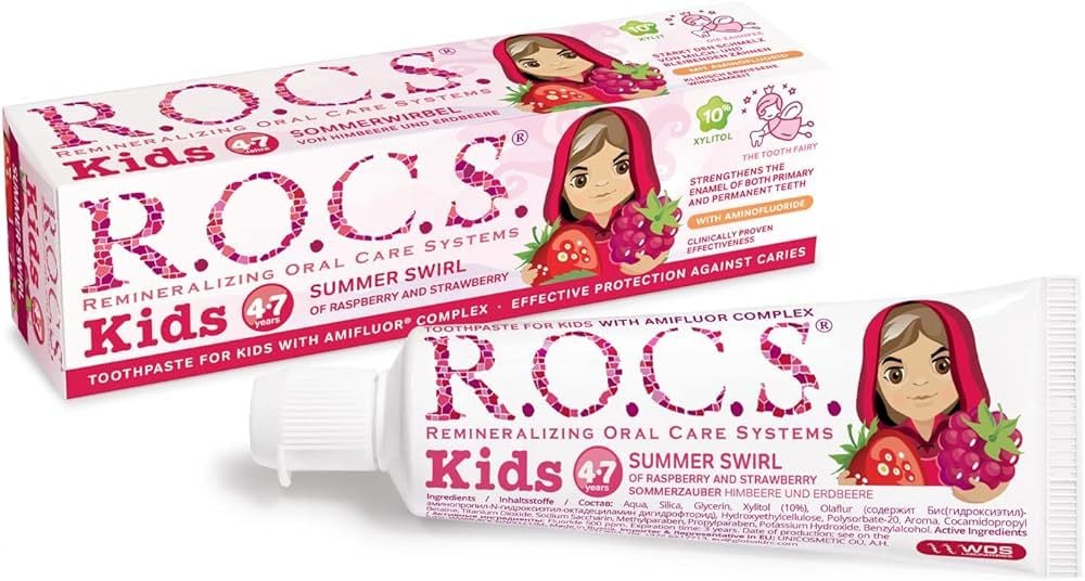 Rocs Kids 4-7 Yaş Ahududu&Çilek Diş Macunu 35 ml