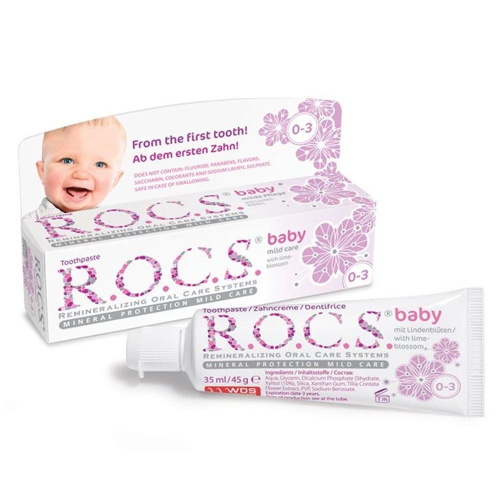 Rocs Baby Ihlamur Özlü Yutulabilir Diş Macunu 0-3 Yaş 35 ml