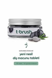 T-brush Aktif Kömürlü Doğal Diş Macunu Tableti Florürlü 90 Tablet