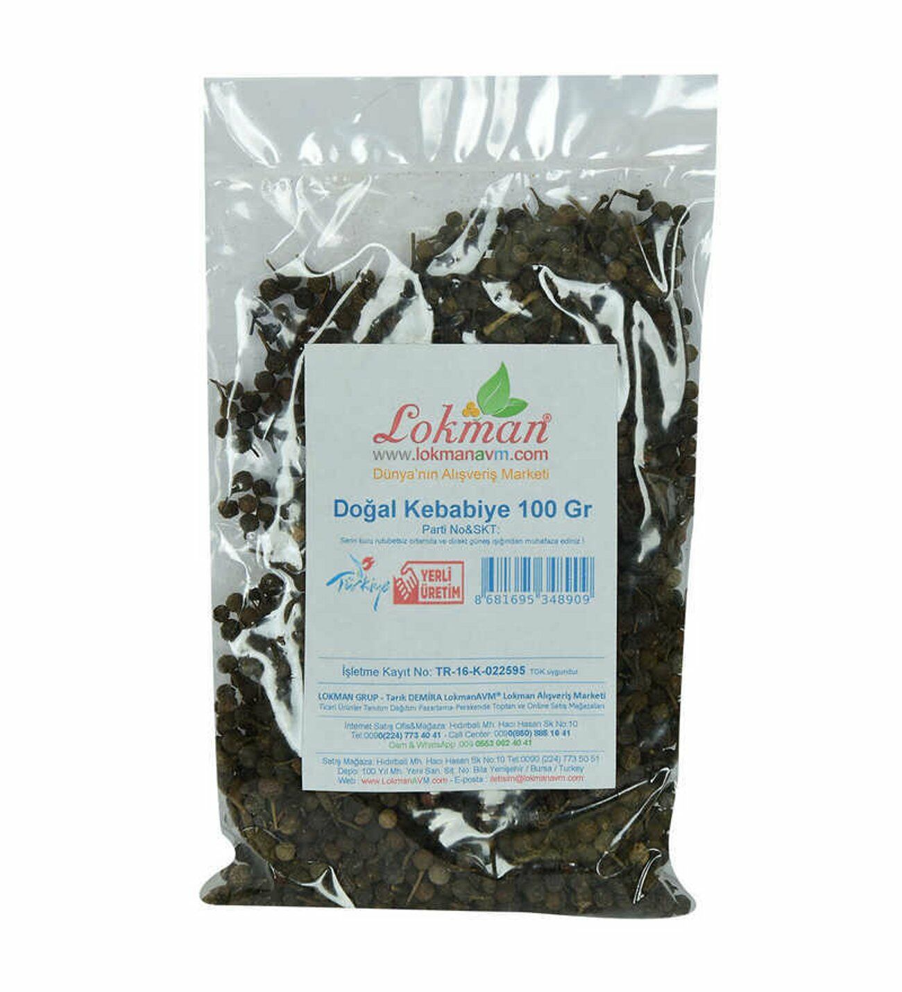 Lokmanavm Kebabiye Tane Doğal 100 gr Paket