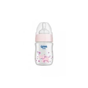 Wee Baby Klasik Geniş Ağızlı Isıya Dayanıklı Cam Biberon 0-6 Ay 120 ml - 139 - Pembe