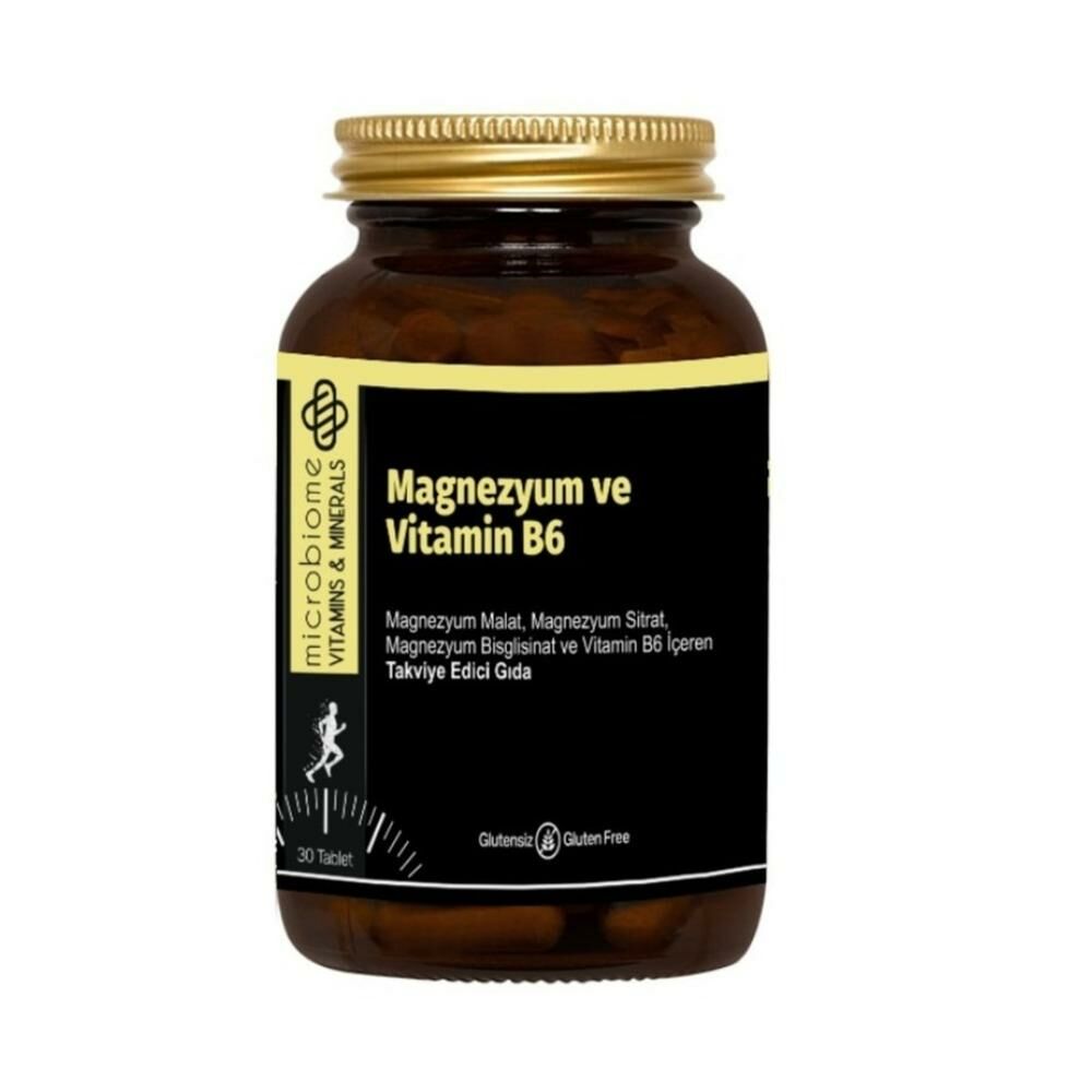 Microbiome Magnezyum ve Vitamin B6 30 Tablet