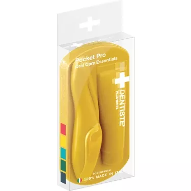 Dentiste Pocket Pro Susuz Fırçalama Seyahat Seti Diş Macunu 10 gr + Diş Fırçası - Sarı
