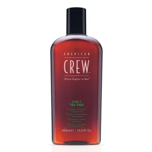 American Crew 3 in 1 Tea Tree Şampuan Saç Kremi Vücut Jeli Erkekler İçin 450 ml