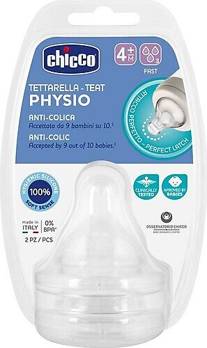 Chicco Physio 2’li Biberon Emziği 4+ Ay Hızlı Akış