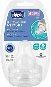 Chicco Physio 2’li Biberon Emziği 4+ Ay Hızlı Akış