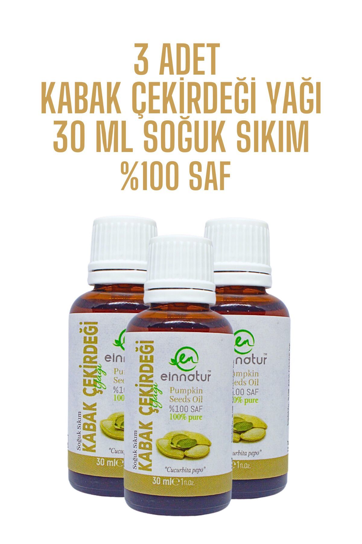 Einnatur Kabak Çekirdeği Yağı %100 Saf Cucurbita Pepo Oil Soğuk Sıkım 30 ml