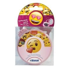 Banat Emoji Katlanabilir Aynalı Saç Fırçası
