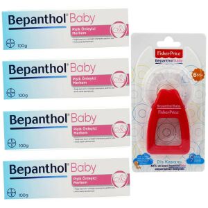 Bepanthol Baby Pişik Önleyici Merhem 100 gr - 4 Adet + Dişlik Hediye