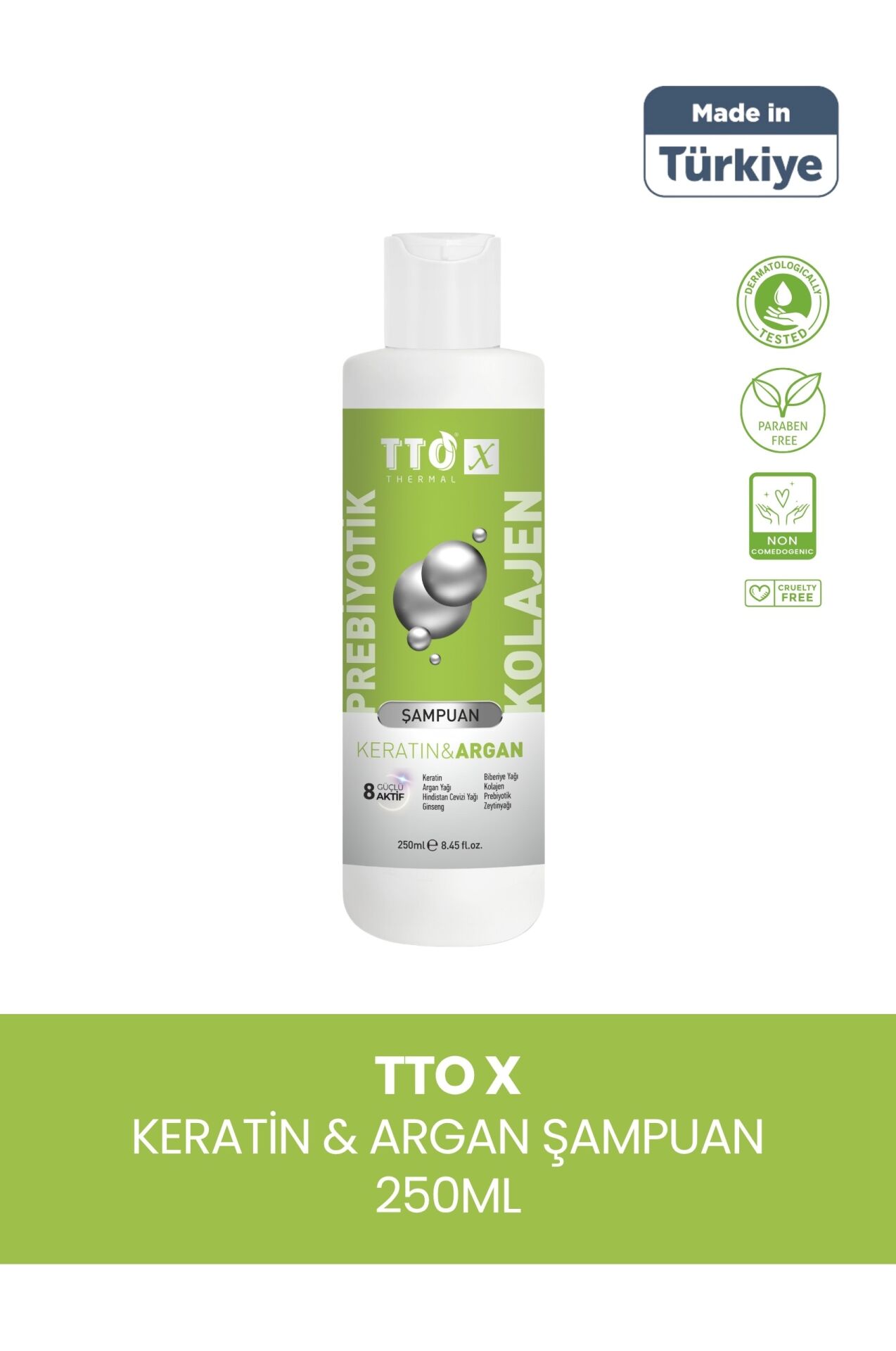 Tto X Kolajen ve Prebiyotik Keratin Argan Şampuan 500 ml