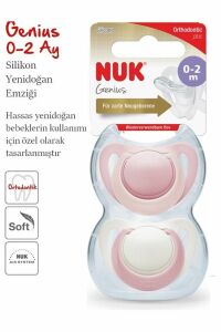Nuk 730193 Genius Color Silikon Emzik 0-6 Ay 2'li- Pembe & Gri