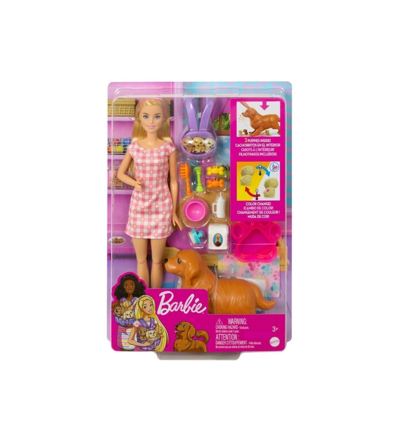 Mattel HCK75 Barbie ve Yeni Doğan Köpekler Oyun Seti