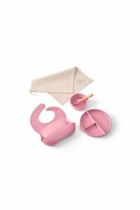 Nurse Harvey's Silikon Beslenme Seti Pembe - Tabak + Kaşık + Kase + Önlük