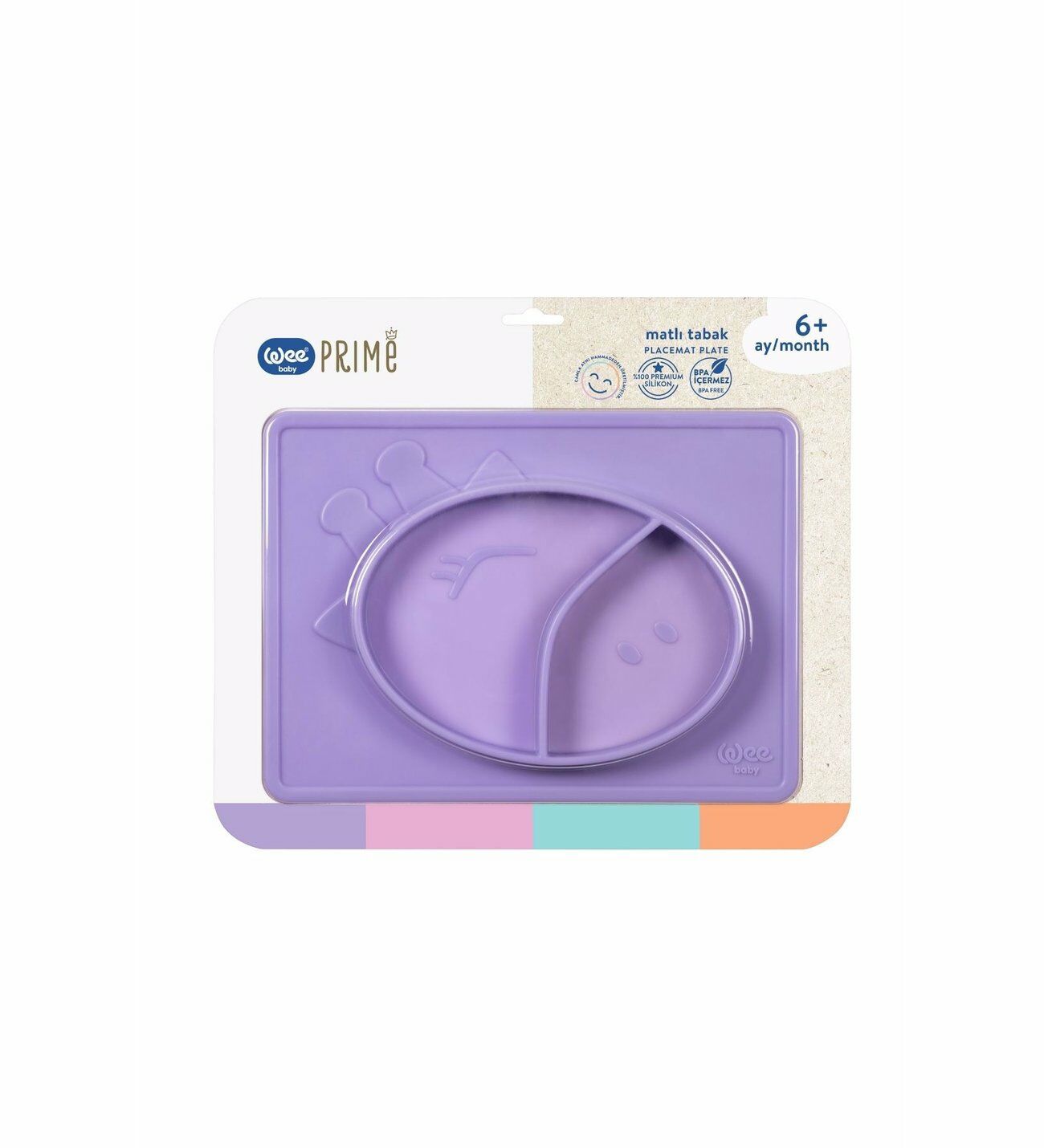 Wee Baby 925 Prime Matlı Tabak - Mor