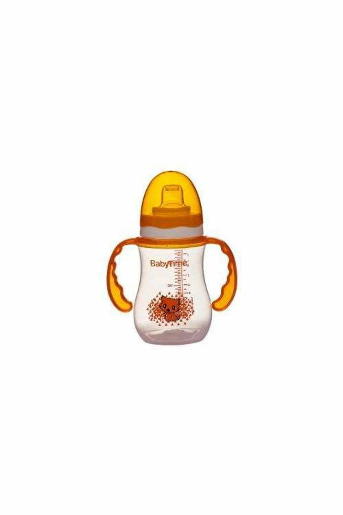 Baby Time BT105 Damla Akıtmaz Kulplu Bardak 250 ml - Turuncu