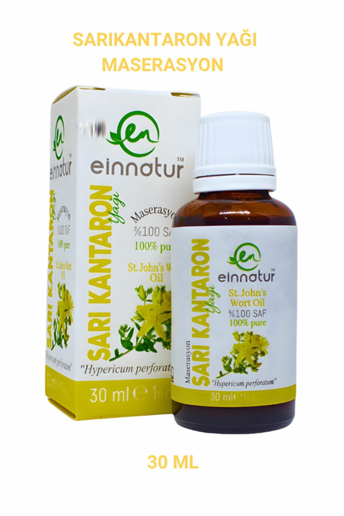 Einnatur Sarı Kantaron Yağı %100 Saf Soğuk Sıkım Zeytinyağında Maserasyon Sarıkantaron 30 ml