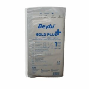 SKT:02/2025 Beybi Gold Plus Pudrasız Steril Cerrahi Eldiven No:8,5