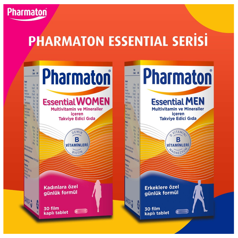 Pharmaton Essential Men 30 Tablet + Pharmaton Women 30 Tablet