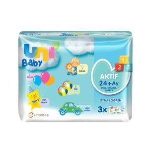 Uni Baby Aktif Islak Mendil 52 Yaprak  - 3'lü Paket