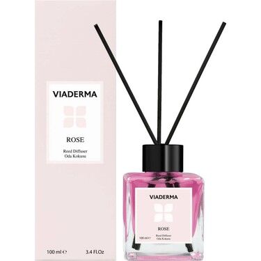 Viaderma Kare Şişe Gül Esansı Bambu Çubuklu Oda Kokusu 100 ml
