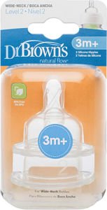 Dr. Brown's Biberon Emziği Geniş Ağızlı No: 2