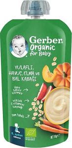 Gerber Organik Yulaflı Havuç Elma ve Bal Kabağı Püresi 110 gr