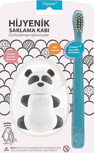 Flipper Diş Fırçası Saklama Kabı - Panda