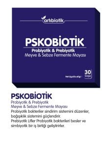Doğadan Bizim Artıbiotik Pskobiotik Probiyotik Prebiyotik Meyve Sebze Fermente Mayası 30 Saşe