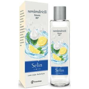Selin Cam Şişe Kolonya Nemlendiricili Limon 180 ml - 12 Adet