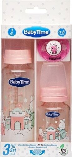 Baby Time BT207 Cam Biberon Set 3'lü 125 + 250 ml