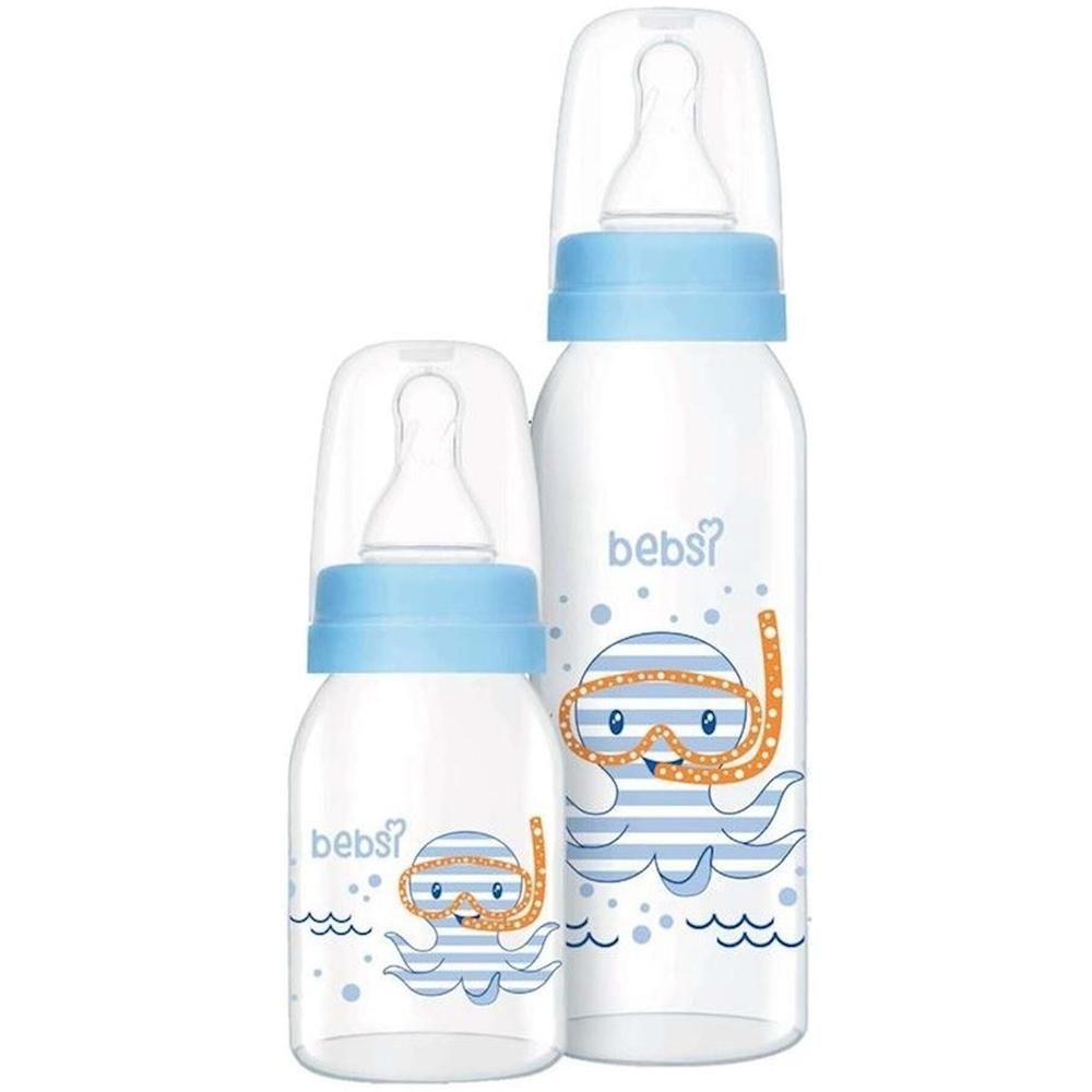 Bebsi 0-6 Ay Cam Biberon 125 ml - Mavi