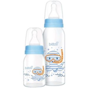 Bebsi 0-6 Ay Cam Biberon 125 ml - Mavi