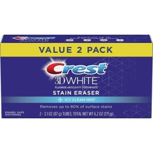 Crest 3D White Sttain Eraser Icy Clean Mint Buzlu Temizleme Nane Diş Macunu 87 gr 2'li