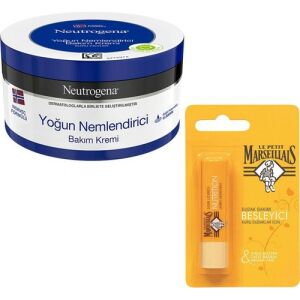Neutrogena Yoğun Nemlendirici Bakım Kremi 300 ml + Le Petit Marseillais Besleyici Dudak Kremi 4,9 gr