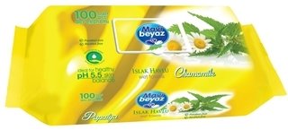 Mavi Beyaz Islak Mendil Papatya 100'lü