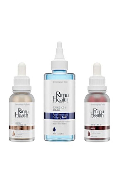 Rimu Health Products Gözenek Sıklaştırmaya Yardımcı ve Leke Karşıtı Canlandırıcı Cilt Bakım Seti - Serum 30 ml 2'li + Tonik 200 ml