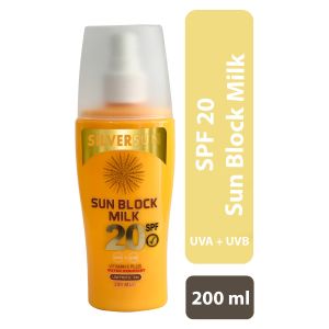 Silversun Sun Block Milk SPF20 UVA+UVB Vitamin E Plus 200 ml