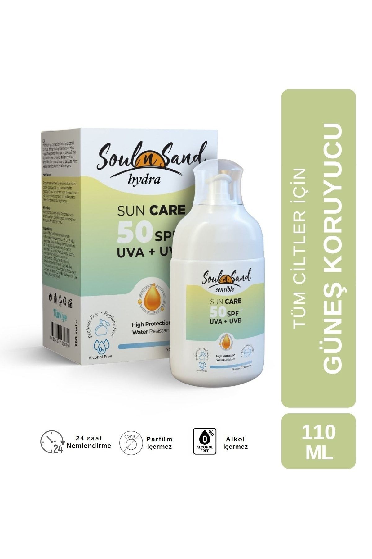 Soul N Sand Sensible Hydra Güneş Kremi SPF50 110 ml
