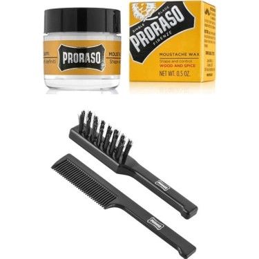 Proraso Bıyık Şekillendirici Wax 15 ml + Bıyık Tarağı ve Fırçası