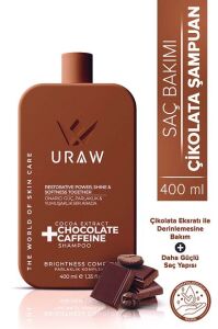Uraw Cosmetics Chocolate Caffeine Shampoo Kakao Ekstratlı Yüksek Onarıcı Çikolata Şampuanı 400 ml