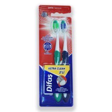 Difaş Ultra Clean 2'li Diş Fırçası Orta