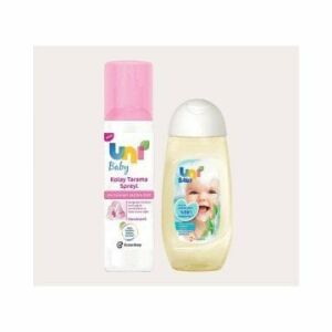 Uni Baby Kolay Tarama Spreyi 200 ml + Uni Baby Saç ve Vücut Şampuanı 200 ml - Kofre