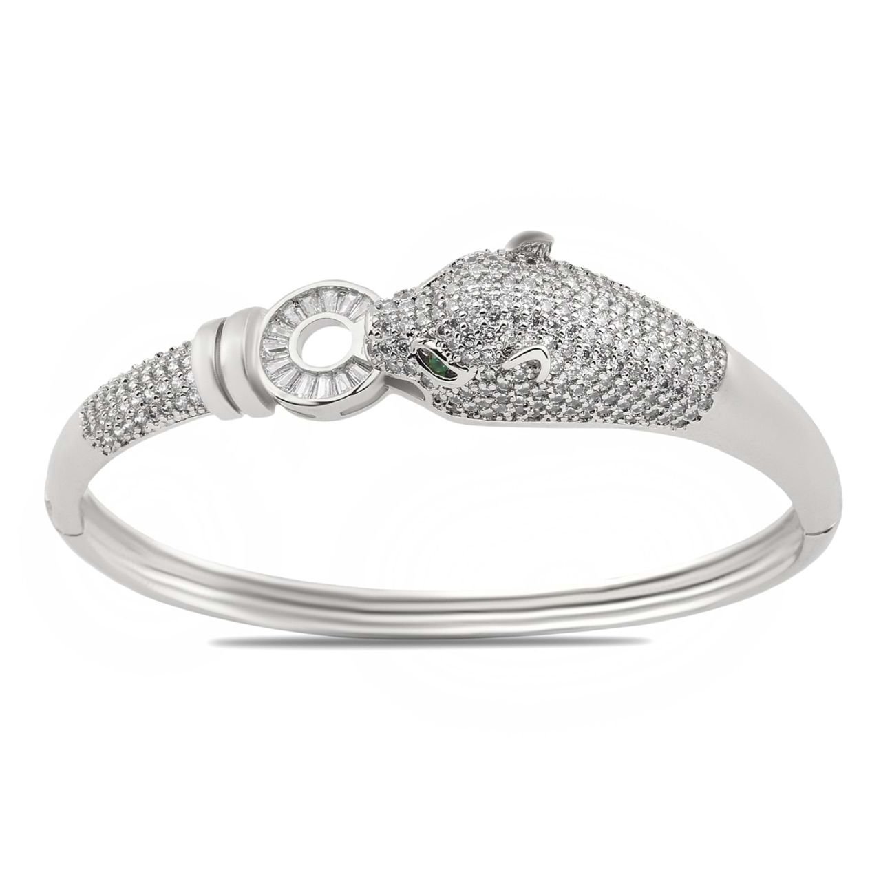 Jaguar Figürlü Zirkon Taşlı Bileklik